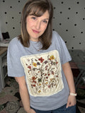 Grey Tee with Floral Patchwork