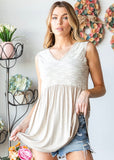 Solid & Lace Babydoll Tank