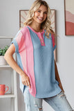 Color Block Ribbed Knit Tee