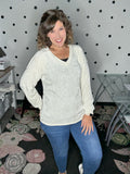 Solid Chenille V-Neck Sweater