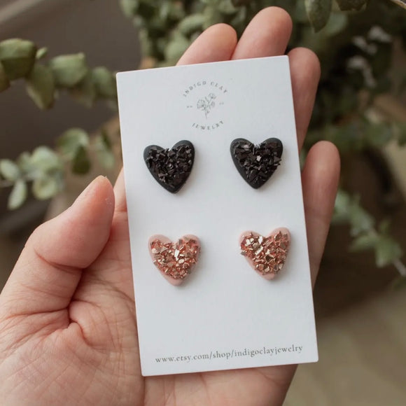 Clay Jewelry | Valentine Studs