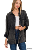 Black Cotton Gauze Button Down