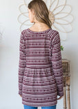 Norwegian Knit Burgundy Top