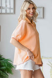Crinkle Button Down Blouse
