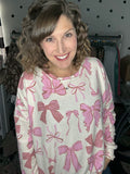 Cream & Pink Bows Sweater