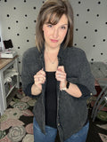 Black Cotton Gauze Button Down