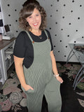 Ribbed Knit Overall Jumpsuit