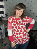 Red Hearts & Plaid Long Sleeve