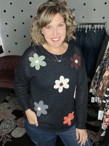 Embroidered Flower Sweater