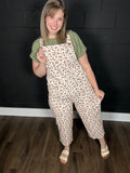 Oatmeal Floral Bib Overalls