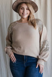 Sparkly Taupe Sweater (Plus Only)