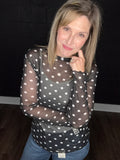 Polka Dot Mesh Tops