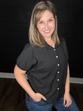 Crinkle Button Down Blouse