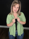 Crinkle Button Down Blouse