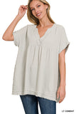 Cotton Gauze Raw Edge Tunic