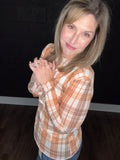 Plaid Mesh Top