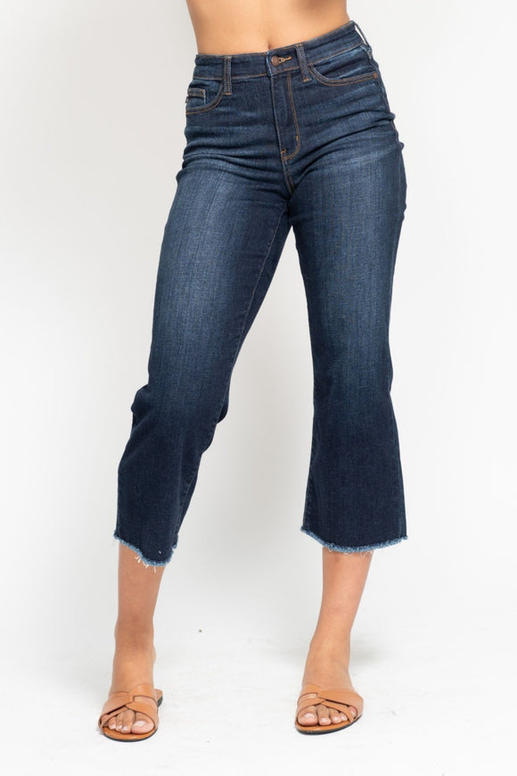 Judy Blue Dark Wash Wide Leg Crop