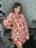 Rust Floral Swing Dress