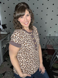 Brown Leopard Short Sleeve