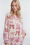 Cream & Pink Bows Sweater