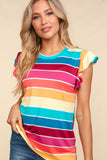 Rainbow Stripe Flutter Sleeve