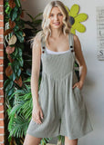 Ribbed Knit Overall Rompers