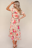 Blush Floral Chiffon Dress