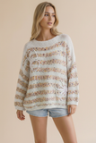 Oversized Confetti Stripe Popcorn Sweater