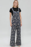Navy Floral Ribbed Knit Jumpsuit