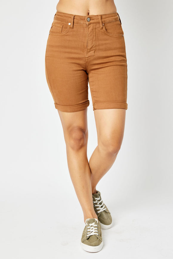Judy Blue | Brown Garment Dyed Shorts