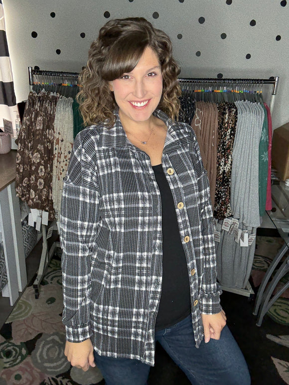 Grey Plaid Shacket