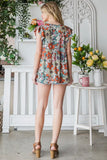 Daisy Print Flutter Sleeve Top