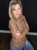 Polka Dot Mesh Tops