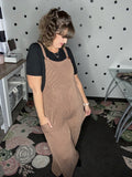 Ribbed Knit Overall Jumpsuit