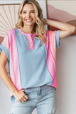 Color Block Ribbed Knit Tee