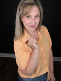 Crinkle Button Down Blouse