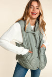Quilted Snap Up Vests | 3 Colors