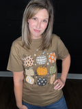 9 Patterned Pumpkins - Woodland Brown