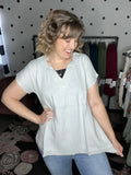 Cotton Gauze Raw Edge Tunic