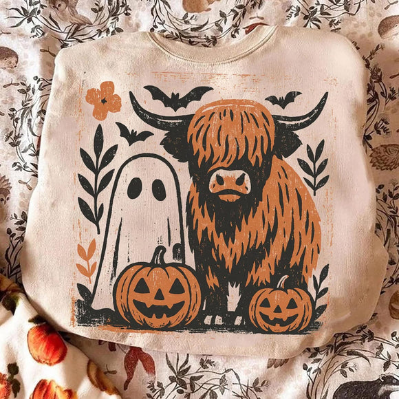 Ghost & Highland Cow Sweatshirt
