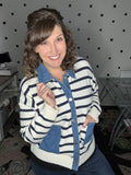 Stripes & Denim Sweater Cardigan