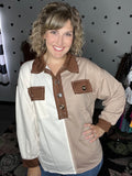 Brown Ivory Taupe Lightweight Pullover