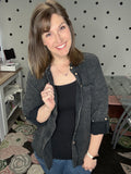 Black Cotton Gauze Button Down