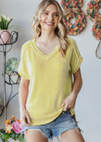 Ribbed Knit V-Neck