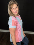 Color Block Ribbed Knit Tee