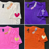 Various Neck Print Graphic Tees