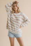 Oversized Confetti Stripe Popcorn Sweater