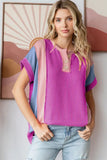Color Block Ribbed Knit Tee