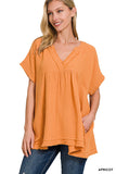 Cotton Gauze Raw Edge Tunic