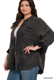 Black Cotton Gauze Button Down